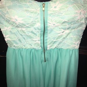 Mint Teal Strapless Dress